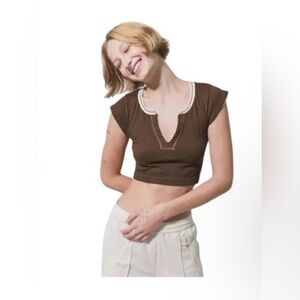 Urban Outfitters Go For The Gold Top -Brown Size Small